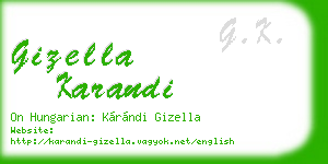 gizella karandi business card